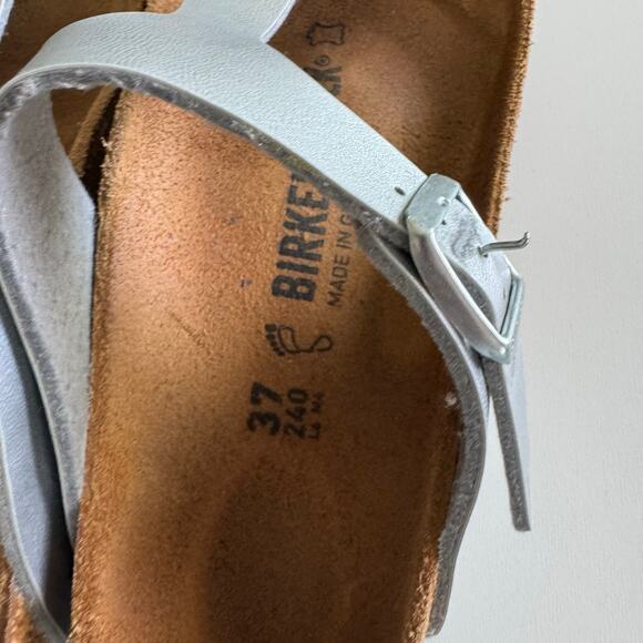 BIRKENSTOCK Gizeh Birko-Flor Slip On Sandals Silver Size 37 - Picture 6 of 7